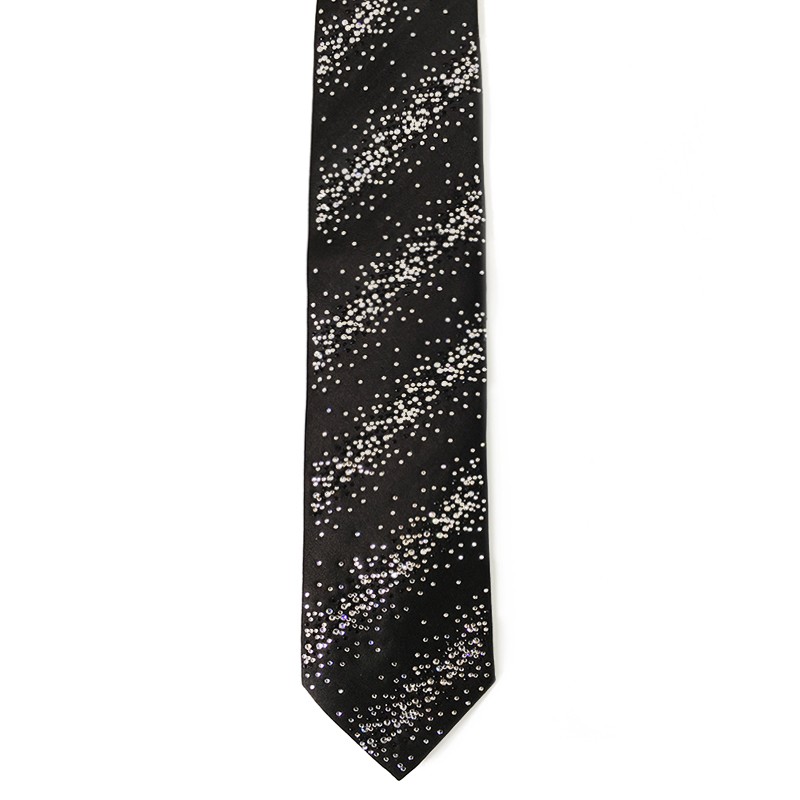 TigerTie Cravatta Uomo Stretto – Design A Strisce Bianco Nero Oro – Lunghezza 150 Cm, Larghezza 6 Cm